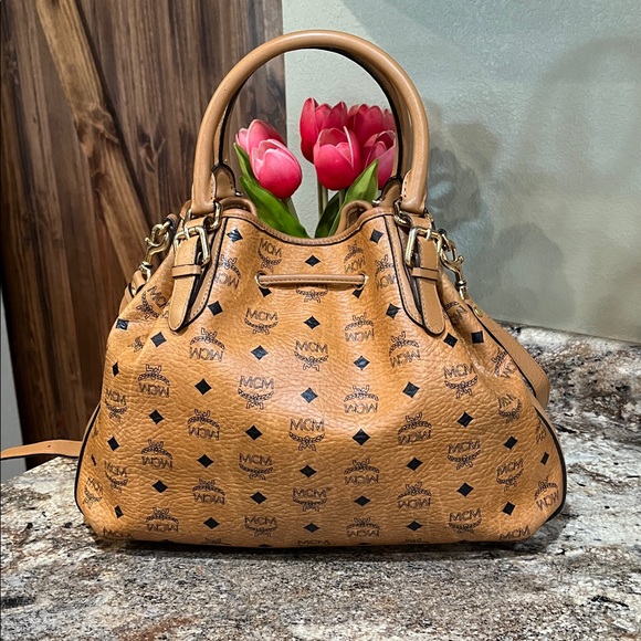 🌵MCM Cognac Visetos Shoulder Bag - Picture 6 of 10